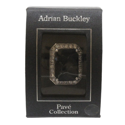 Adrian Buckley Pave Collection Square Black & Silver Ring CRZ343M (M)