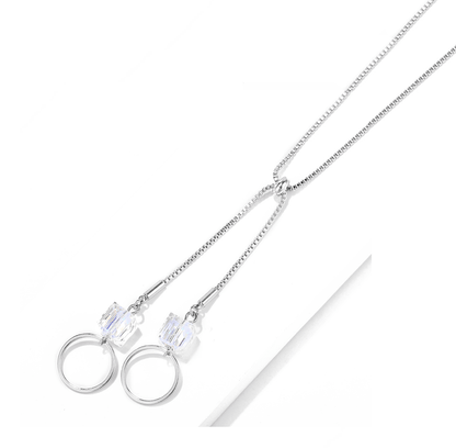 Aurora Borealis Swarovski Crystal Necklace – Aurroa Borealis Double Cube Swarovski Crystal Necklace