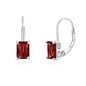 Created Red Ruby Lever Back Earrings