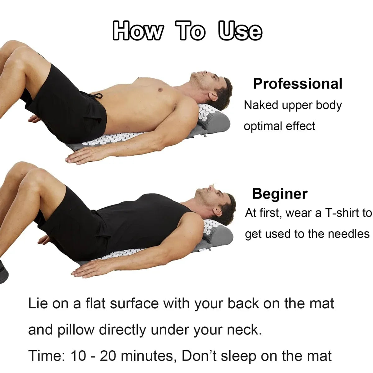 Acupressure Mat & Pillow Set with Storage Bag