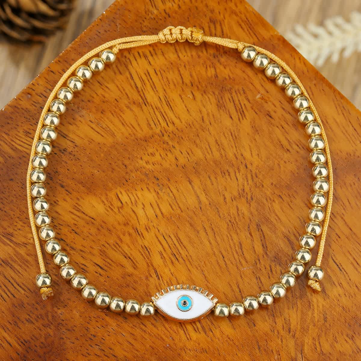 Evil Eye Beaded Adjustable Bracelet