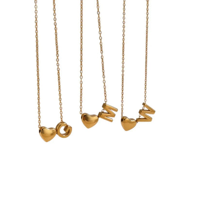 Dainty A-Z Initial Heart Necklace