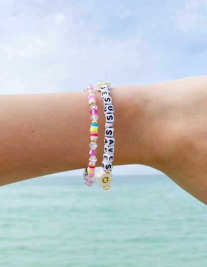 Elevated Faith Jesus Saves Letter Bracelet