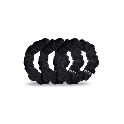 Jet Black Small Towel Scrunchies