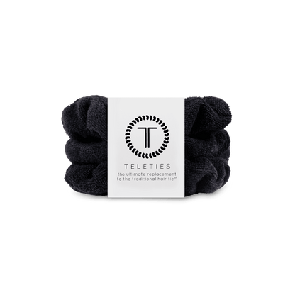 Jet Black Small Towel Scrunchies