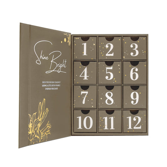 12-Day Crystal Jewellery Advent Calendar made with Swarovski Crystals – Elegant Holiday Gift for Women Set 1