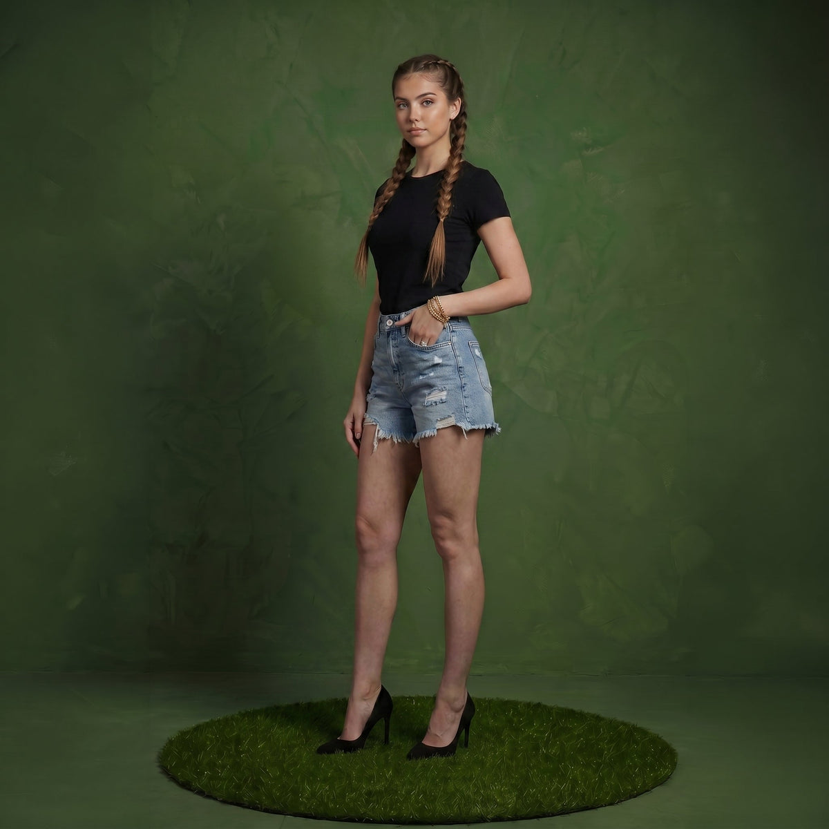 Anna-Kaci Women's Distressed Denim Shorts with Frayed Hem and Classic Five-Pocket Design