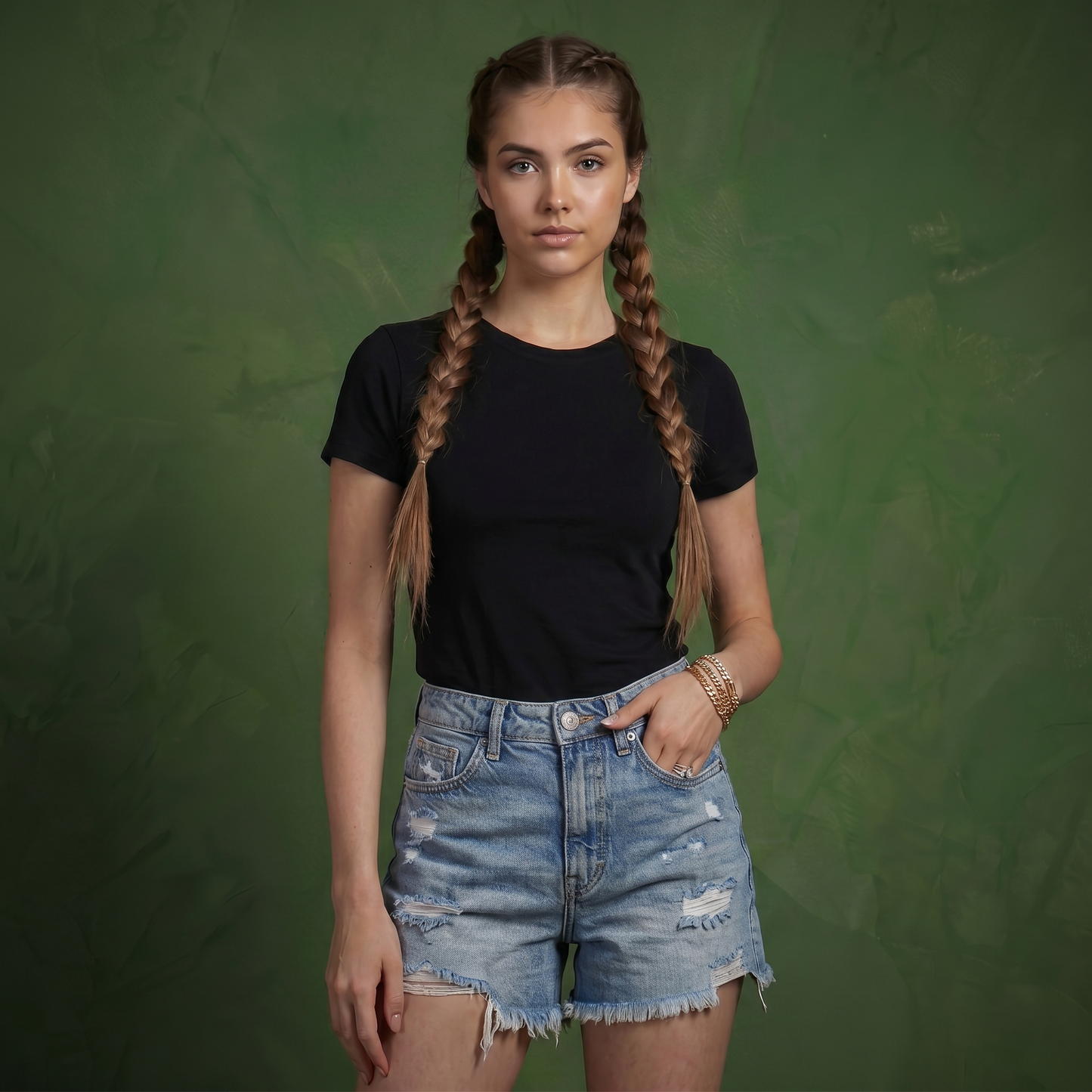 Anna-Kaci Women's Distressed Denim Shorts with Frayed Hem and Classic Five-Pocket Design
