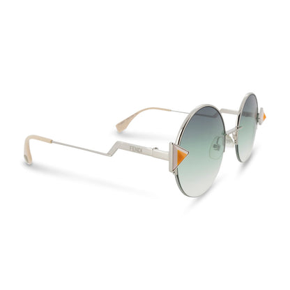 Fendi Silver Green Gradient Round Sunglasses FF0243S *EX DISPLAY*