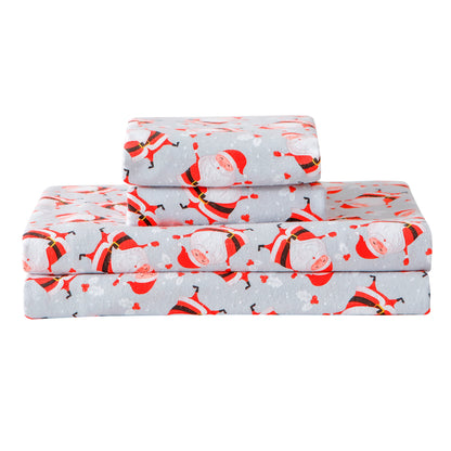 Elegant Comfort 4-Piece Holiday Cotton Flannel Sheet Set - 100% Turkish Cotton
