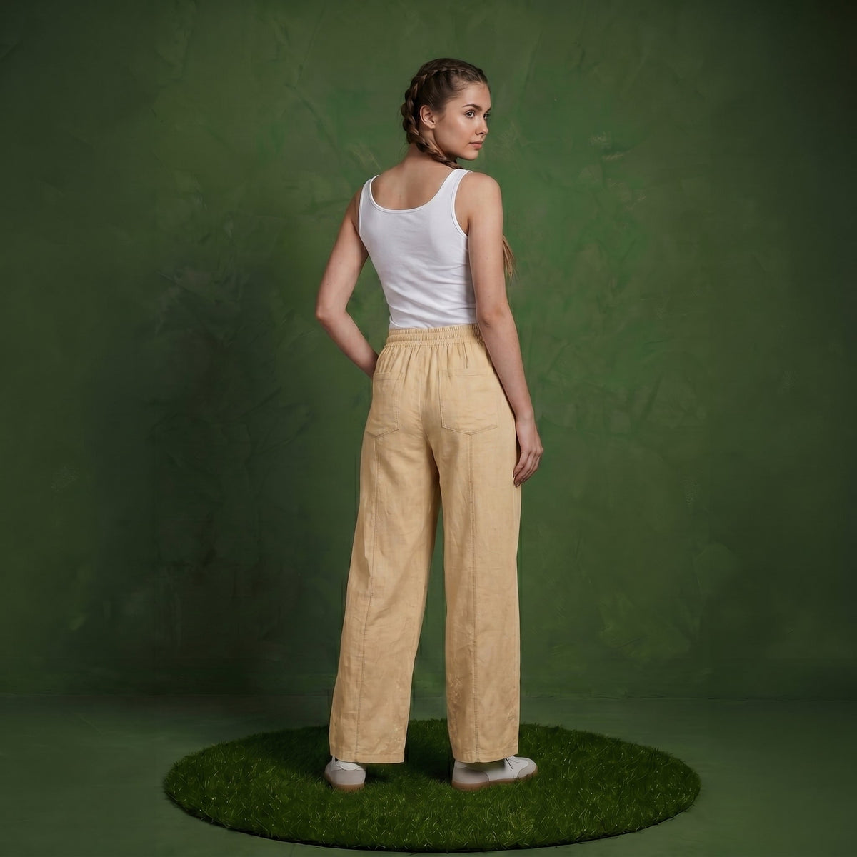 Anna-Kaci Women¡¯s Soft Wide Leg Pants with Cargo Style Seam Detailing Adjustable Drawstring Waistband and Relaxed Stretch Fit
