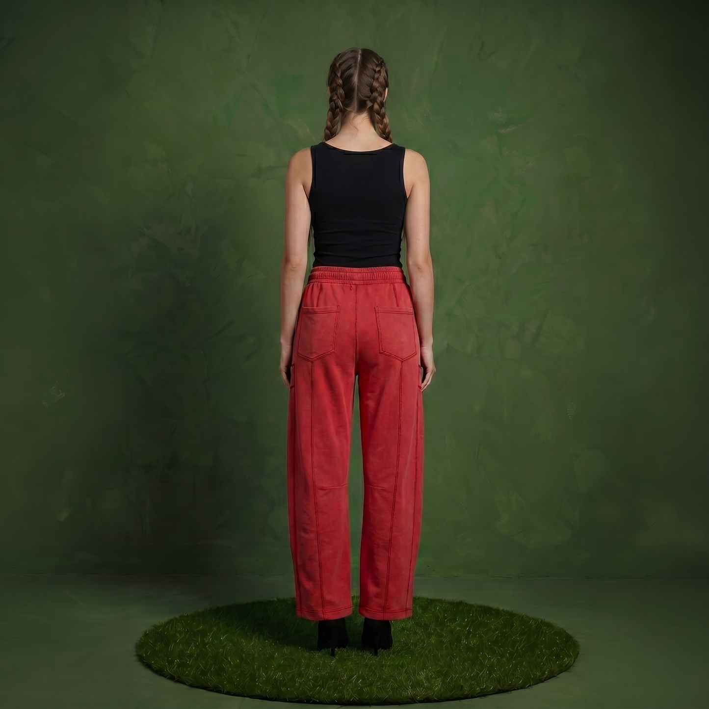 Anna-Kaci Women¡¯s Soft Wide Leg Pants with Cargo Style Seam Detailing Adjustable Drawstring Waistband and Relaxed Stretch Fit