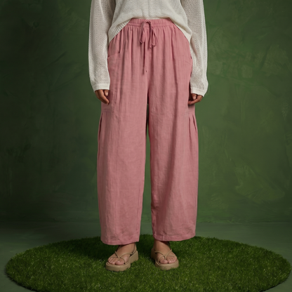 Anna-Kaci Women's Wide Leg Drawstring Pants with Elastic Waistband, Utility Pockets and Relaxed Fit