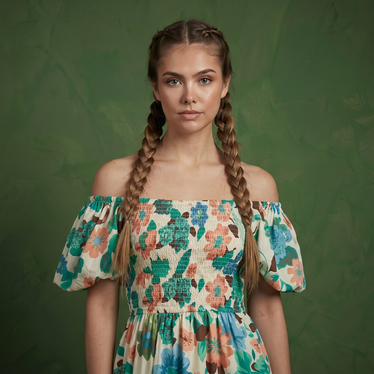 Anna-Kaci Women's Off Shoulder Maxi Dress with Smocked Bodice and Tiered Skirt