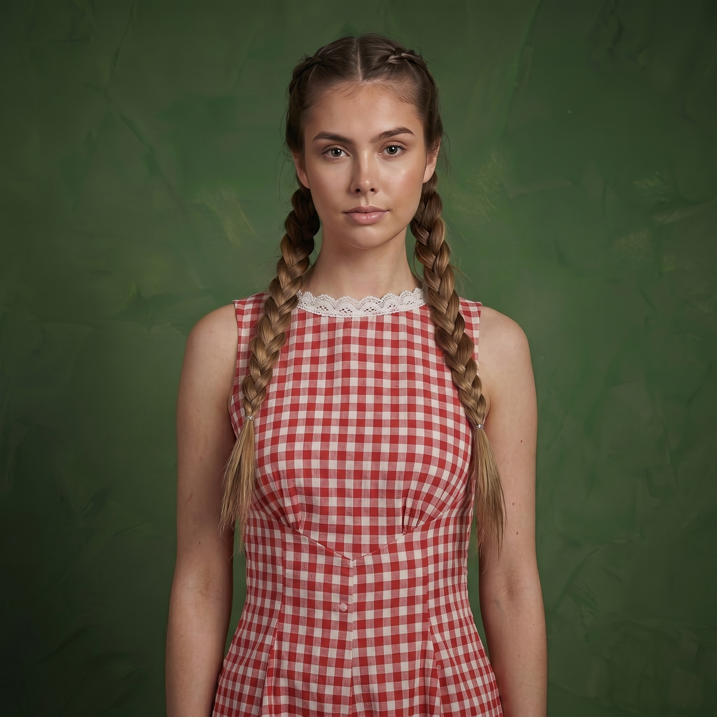 Anna-Kaci Women's Gingham Romper Sleeveless Lace Trim Fit and Flare Lightweight Casual One Piece