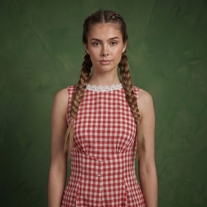 Anna-Kaci Women's Gingham Romper Sleeveless Lace Trim Fit and Flare Lightweight Casual One Piece