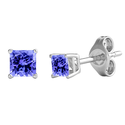 Sterling Silver 2.30CT Natural Tanzanite Stud Earrings