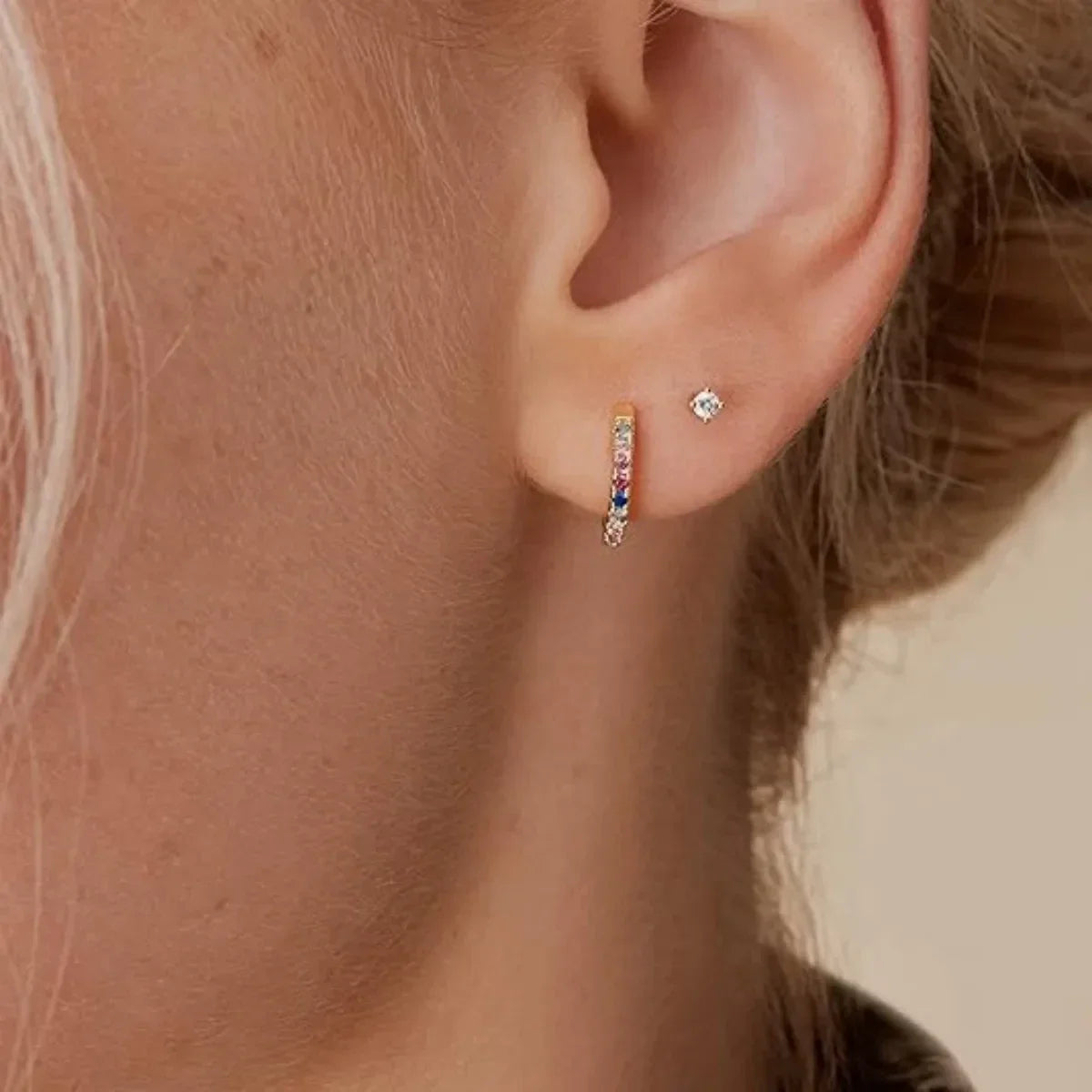 CZ Huggie Hoop Earrings