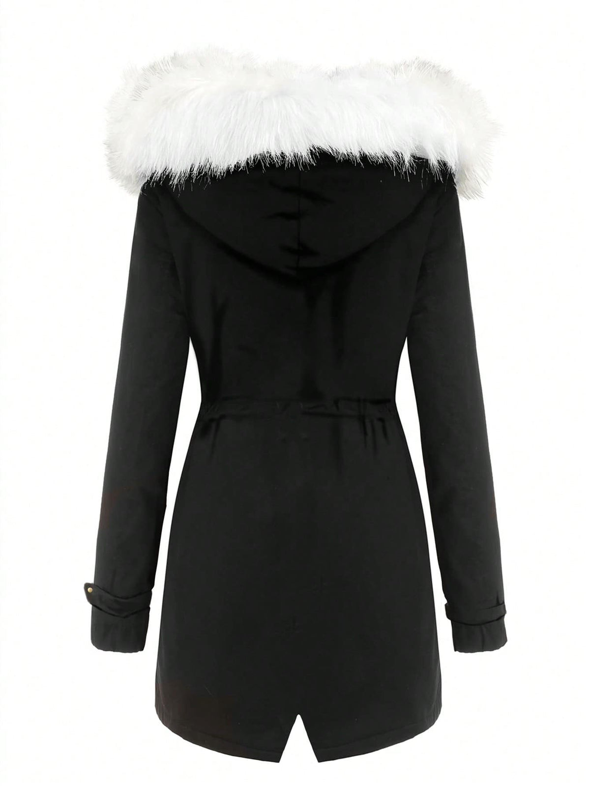 Chic YC Women's Winter Parka Coat Fleece Lined Military Jacket Women Faux Fur Hooded Coat