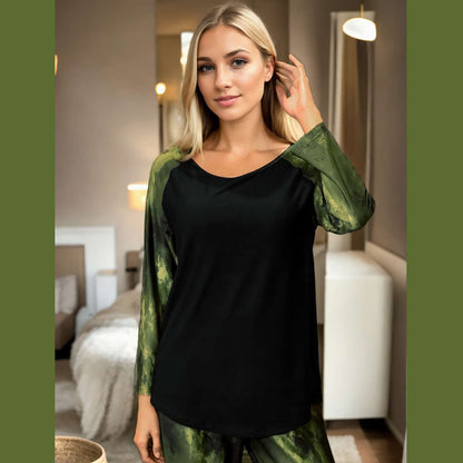 Relevate Designs Blue Camouflage Long Sleeve Lounge Top