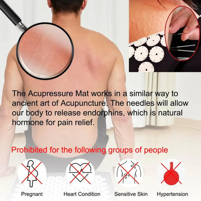 Acupressure Mat & Pillow Set with Storage Bag