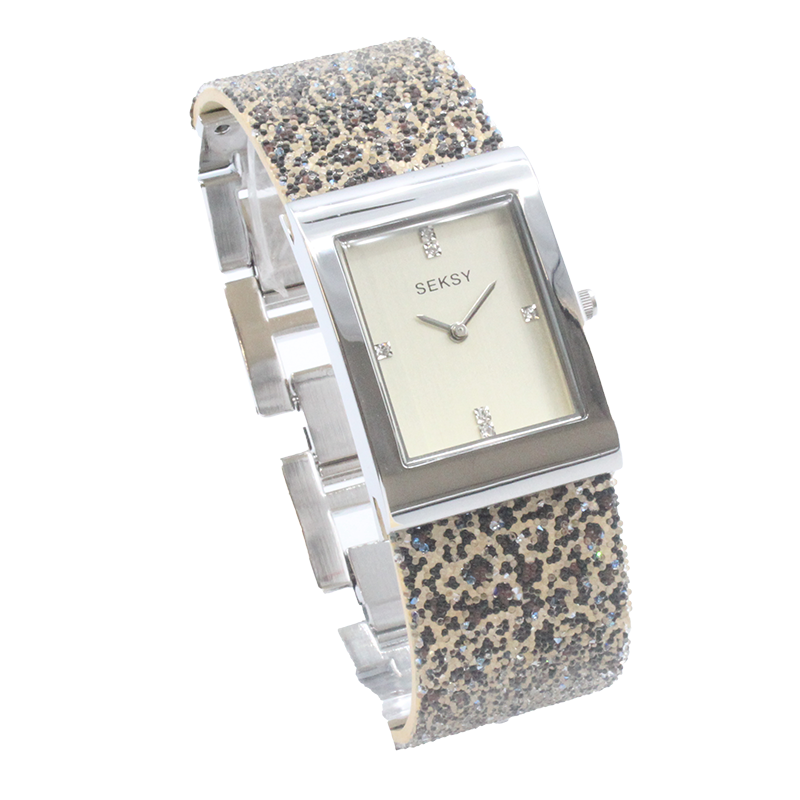 Sekonda Seksy Champagne Dial Glitter Leopard Ladies Bracelet Watch 2851