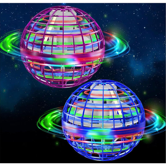 2 Pack LED Flying Orb Balls, Hover Spinner Toys for Kids