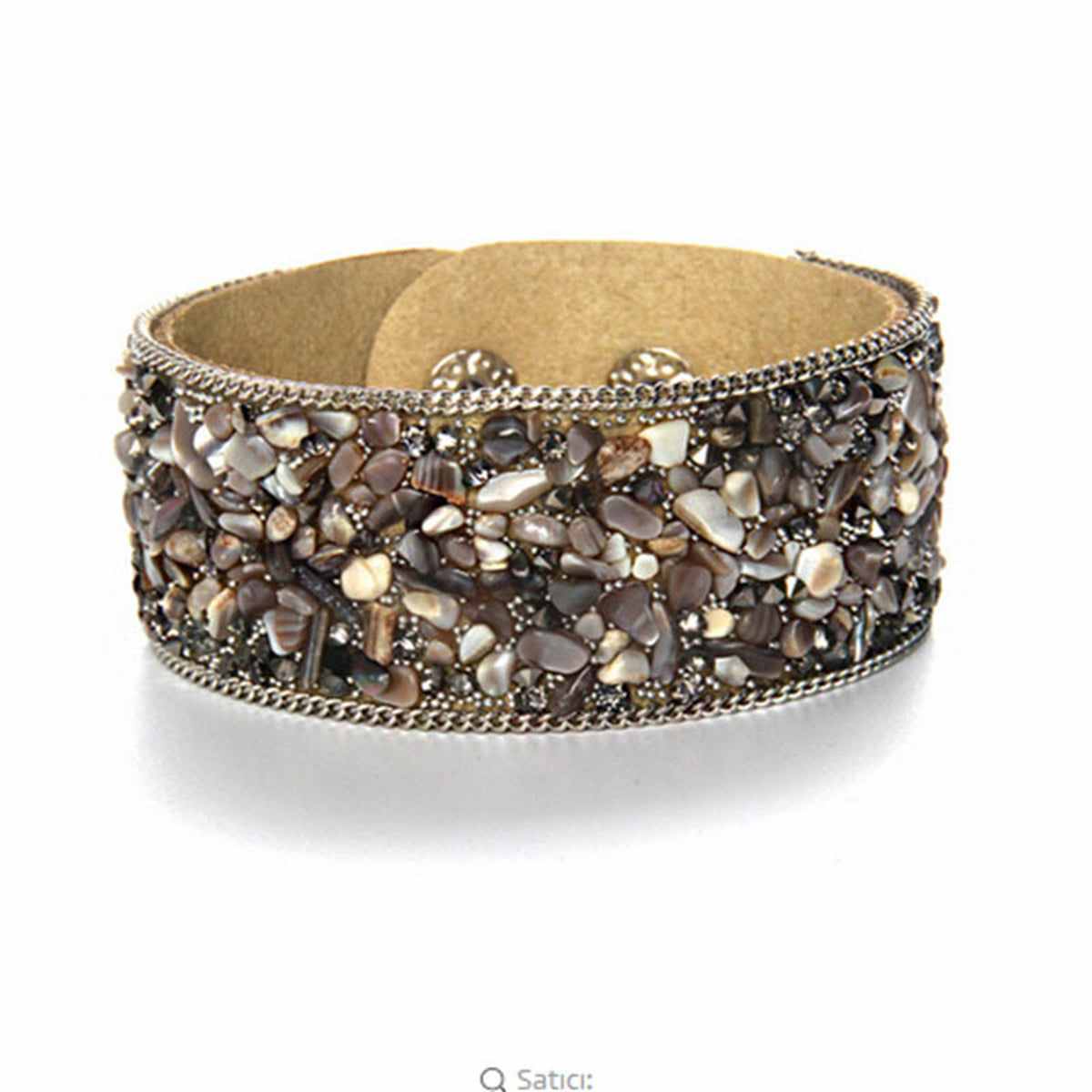 Beige & Cubic Zirconia Bangle