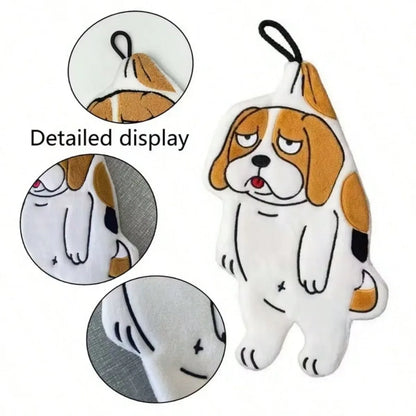 Cute Dog-Shaped Hanging Hand Towel(1/4 PCS)