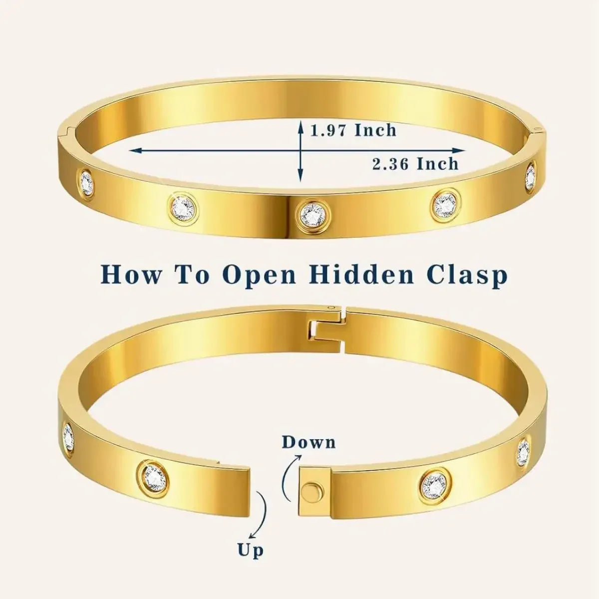 Elegant Sparkling Bangle Bracelet 2-Piece Set