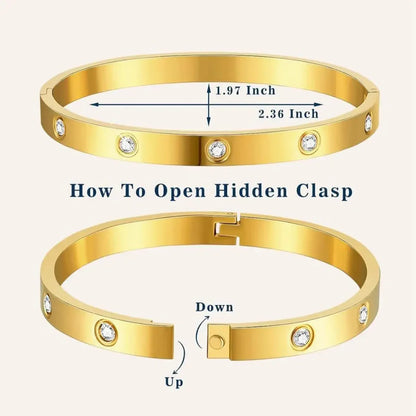 Elegant Sparkling Bangle Bracelet 2-Piece Set