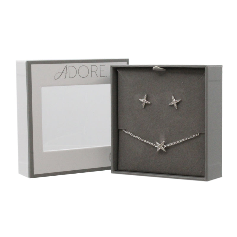 Swarovski Bracelet & Earring Set Silver By Adore Elegance