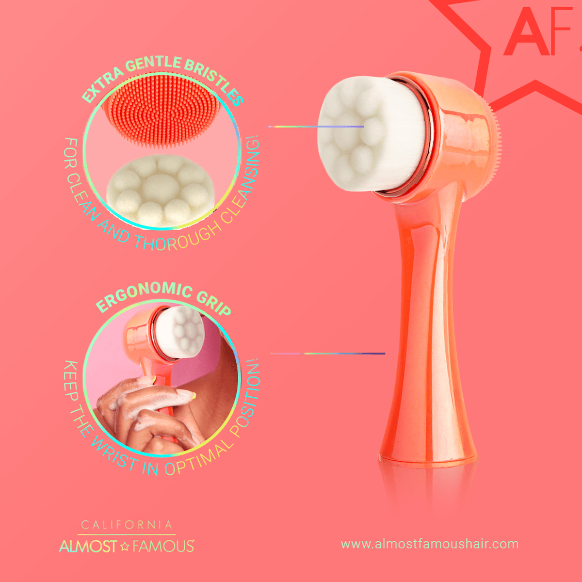 Almost FAMOUS "Cleanse It" 550K Microfiber 2-in-1 Exfoliator Brush