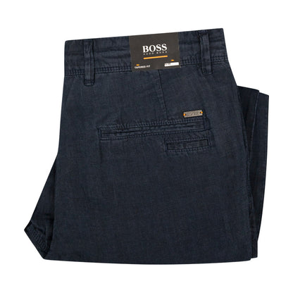 Hugo Boss Navy Tapered Fit Trousers