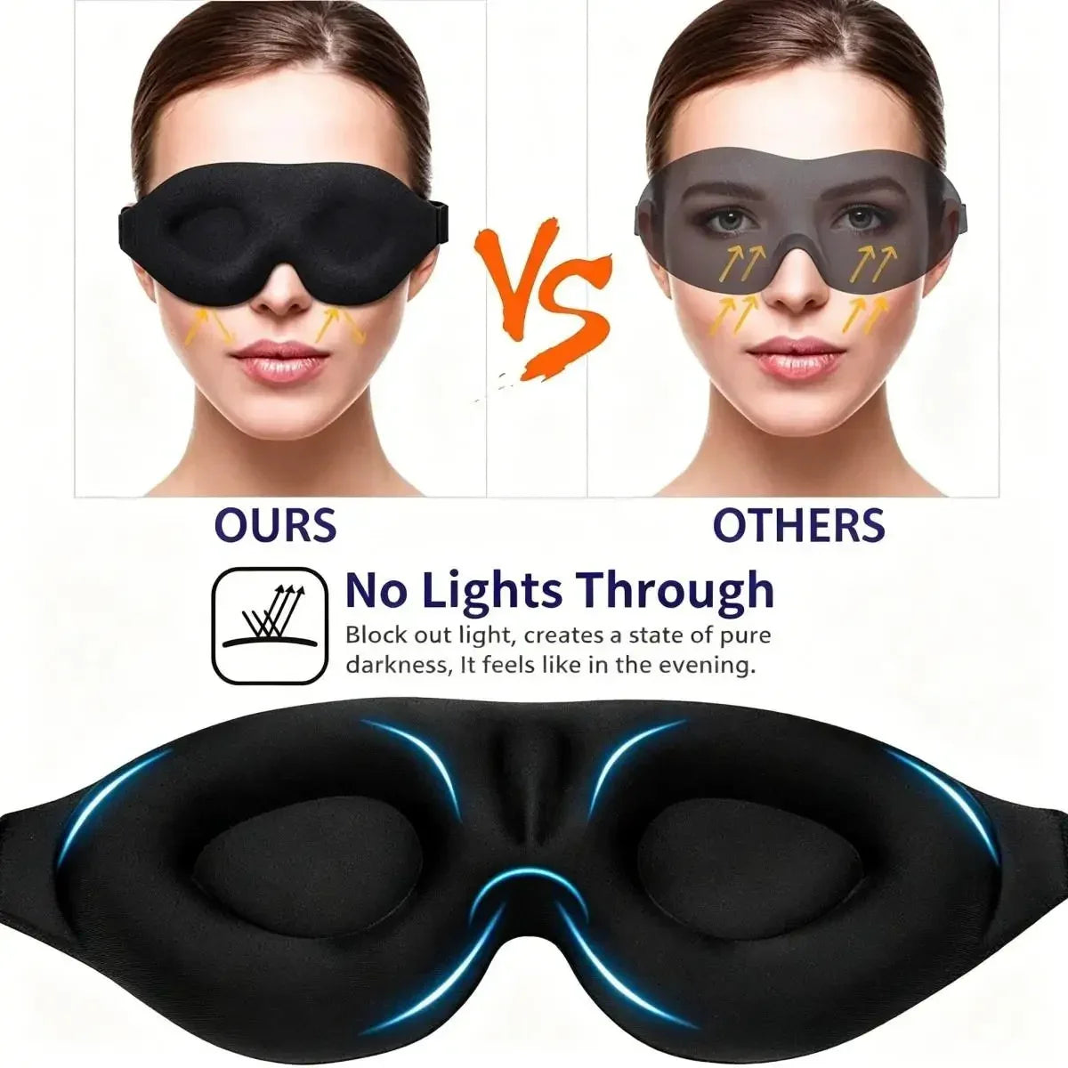 3D Contoured Memory Foam Sleep Eye Mask