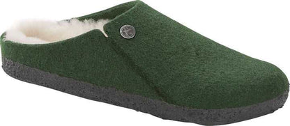 Birkenstock Women's Zermatt Rivet Felt Fur Forest Green Clogs