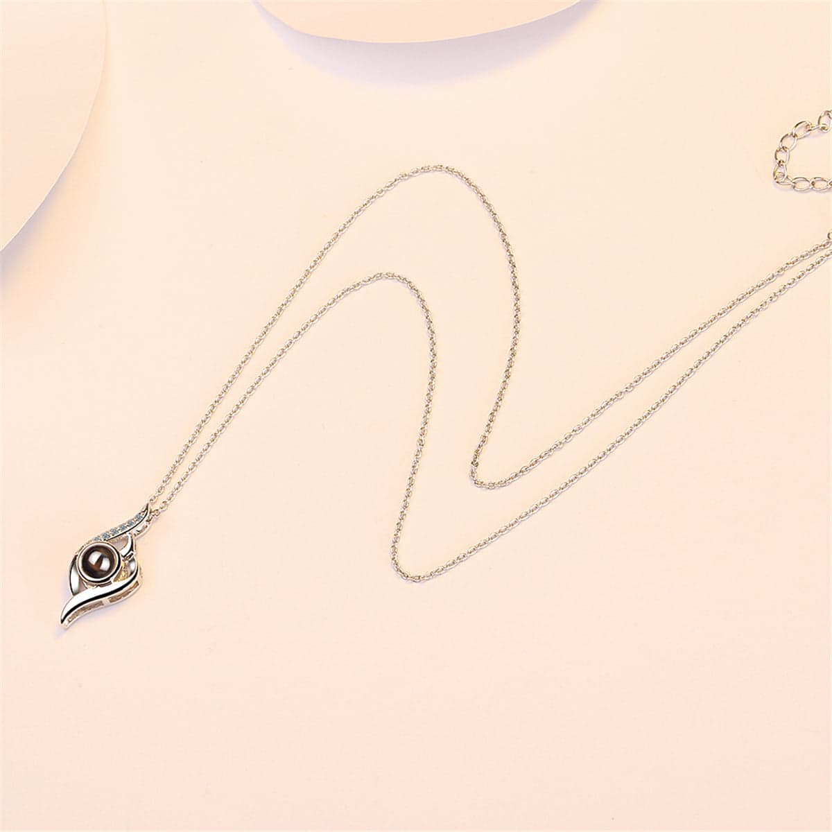 Cubic Zirconia & Rose Goldtone Swirl Pendant Necklace