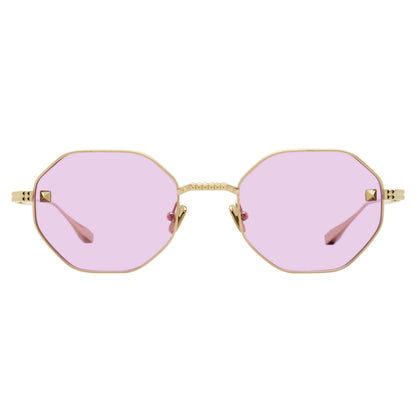 Valentino Titanium V-Stud Sunglasses VLX-122 a Gold 52mm