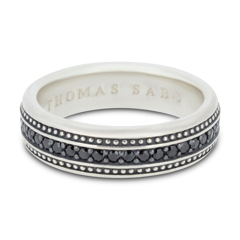 Thomas Sabo Eternity Ring TR2004-051-11-62 With Black Zirconia Stones