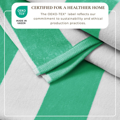Cotton Velour Cabana Stripe Beach Towel - Novia Collection