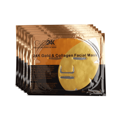 GLO24K 24K Gold Collagen Sheet Mask (5 Pack)