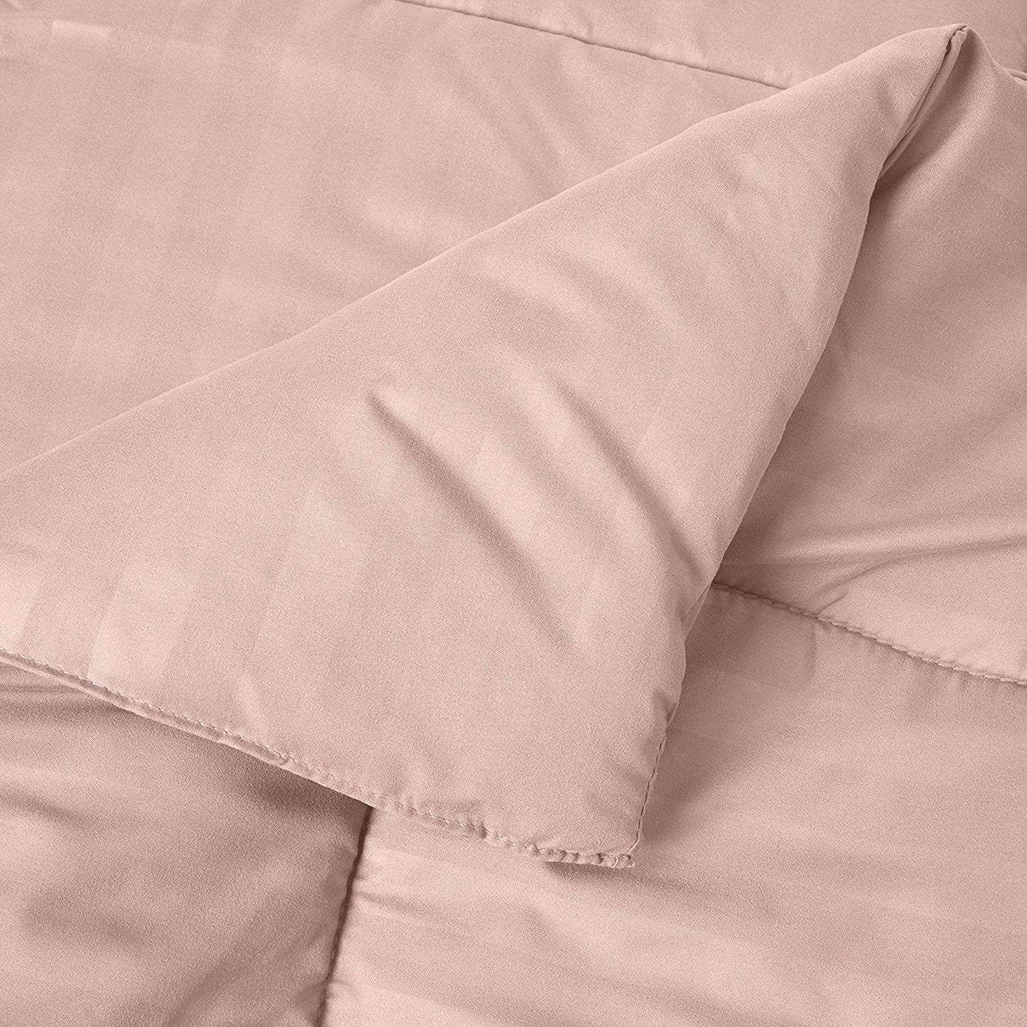 Elegant Comfort 8-Piece Dobby Stripe Comforter Set - Includes 4-Piece Sheet Set with Double Sided Storage Pockets