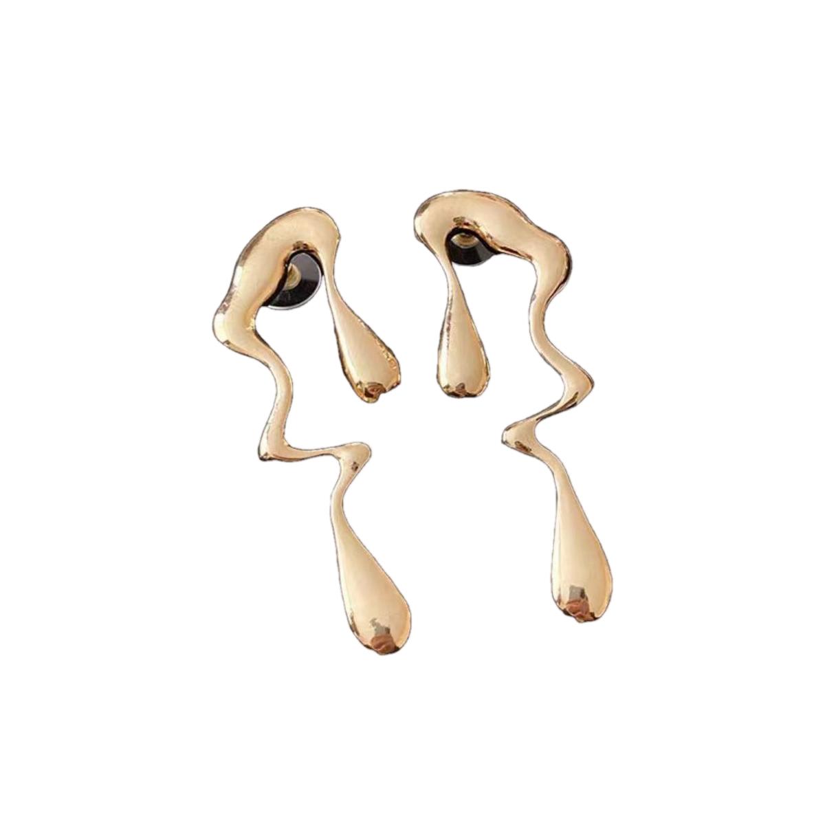 Irregular Wavy Drop Statement Earrings