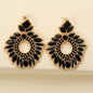 Black Crystal & Cubic Zirconia Geometric Drop Earrings