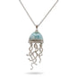 Jellyfish Larimar Stone Sterling Silver Necklace By Marahlago