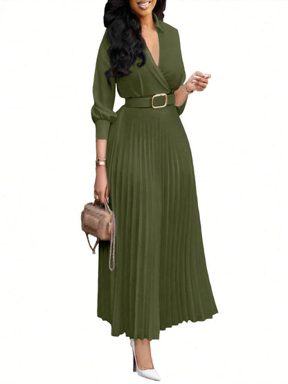 Chic YC Women's 3/4 Sleeve Flared A Line Dress