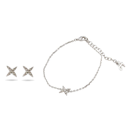 Swarovski Bracelet & Earring Set Silver By Adore Elegance