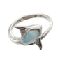 Larimar Stone Sterling Silver Stingray Ring Size 7 By Marahlago