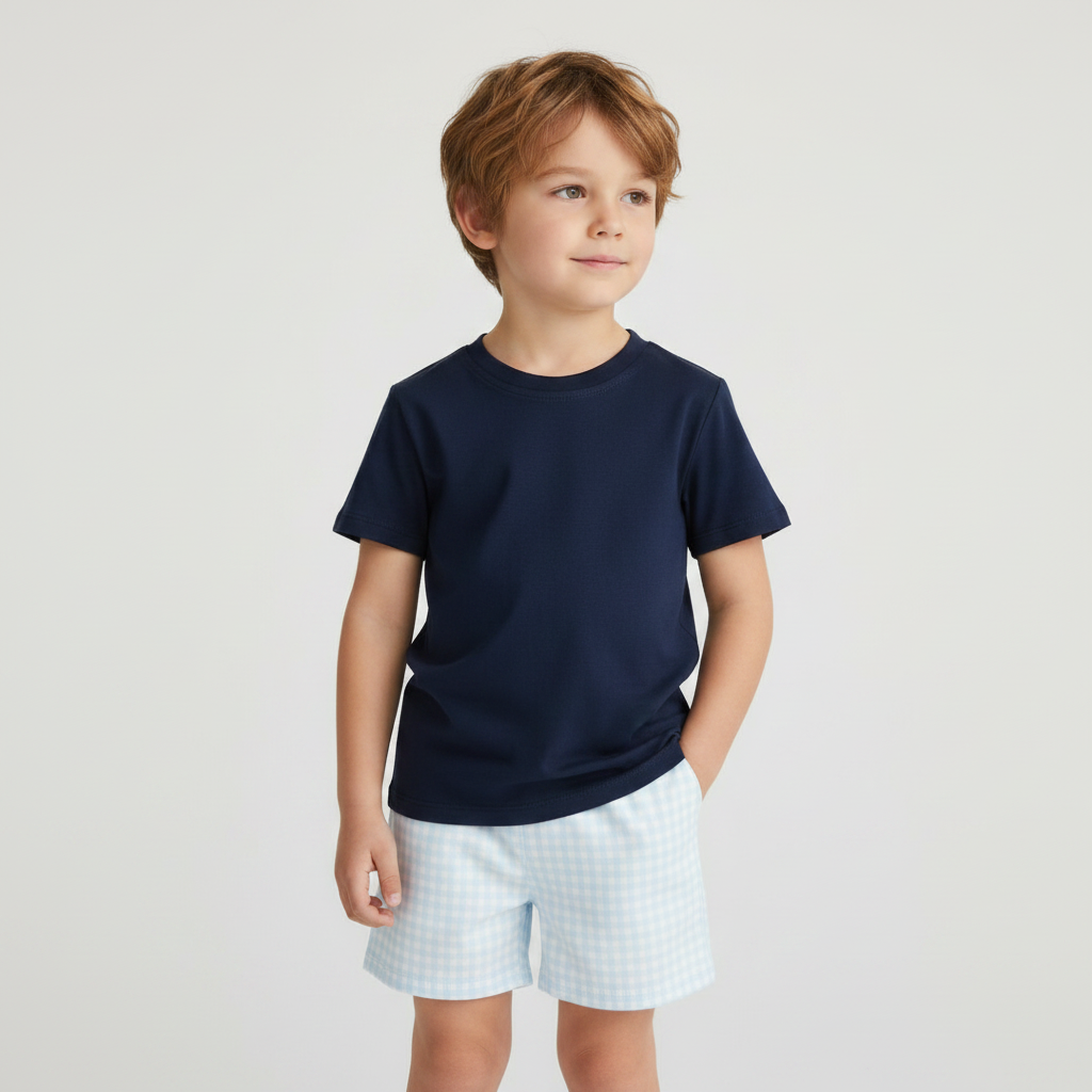 Classic Navy Gingham Boys Set