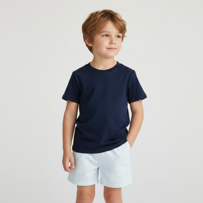 Classic Navy Gingham Boys Set